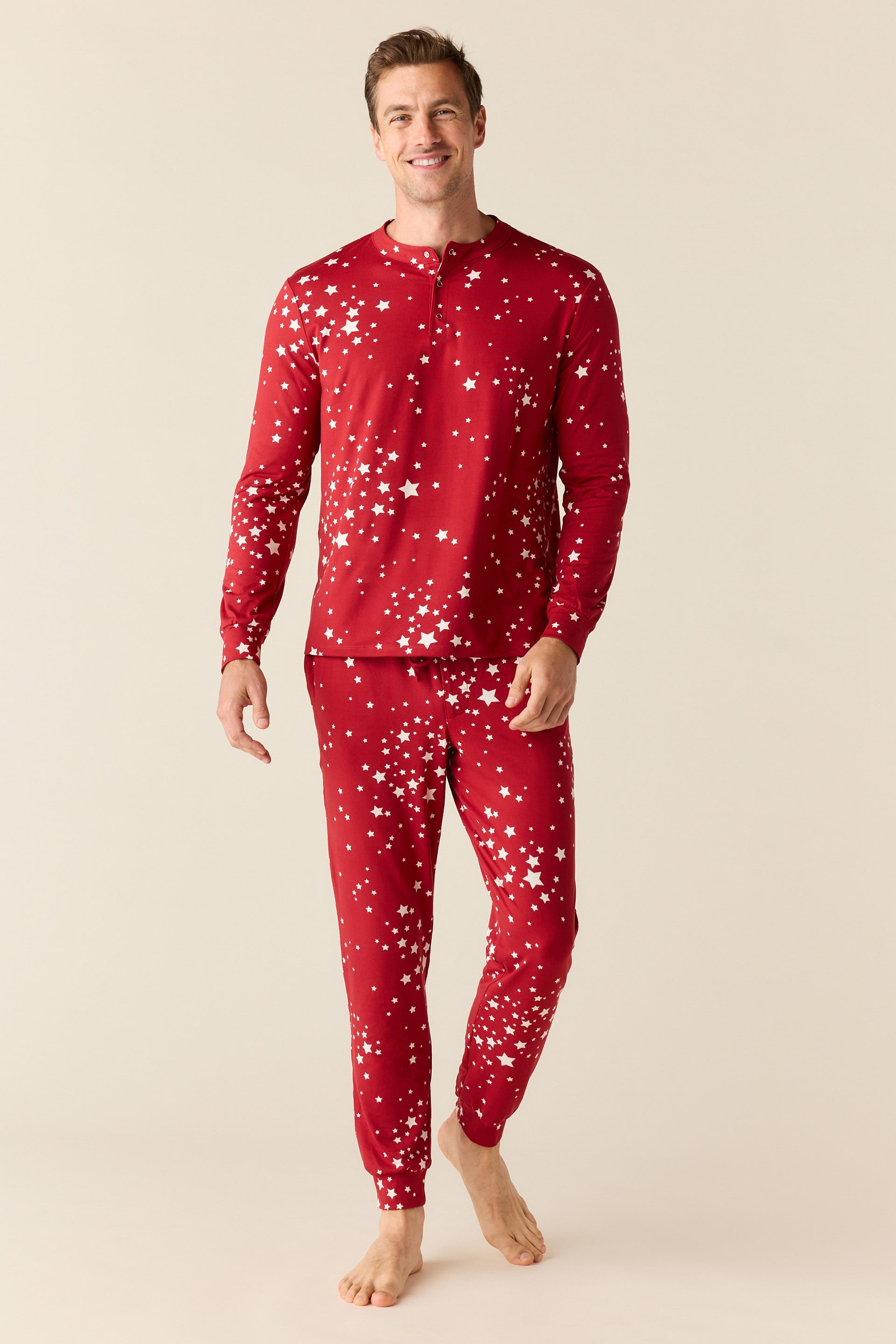Adam Cloud Jersey Henley Set Stars