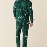 Adam Cloud Jersey Henley Set in Green Stars