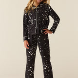 Alex Cloud Jersey Tween PJ Set in Black Stars