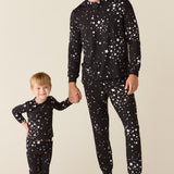 Adam Cloud Jersey Henley Set in Black Stars
