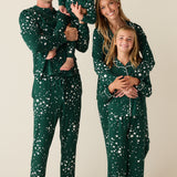 Winter Cloud Jersey PJ Set in Green Stars
