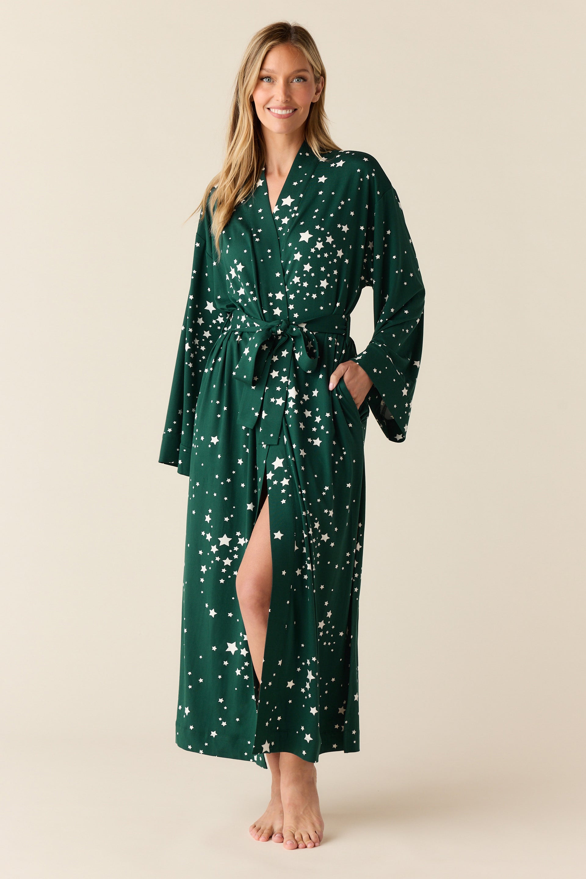Kaia Cloud Jersey Kimono Robe Stars