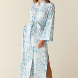 Kaia Cloud Jersey Kimono Robe in Winter Bows