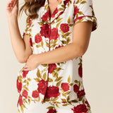 Maren Cloud Jersey PJ Set in Roses Are Red