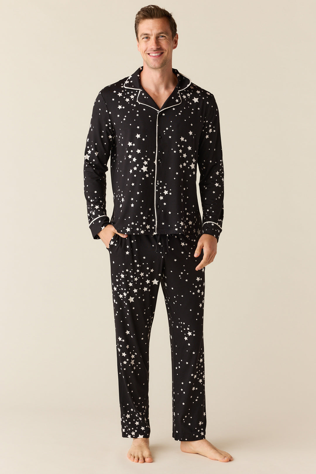 Noah Cloud Jersey PJ Set in Black Stars – MASONgrey