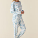 Shari Cloud Jersey PJ Set in Winter Bows