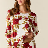 Shari Cloud Jersey PJ Set in Roses Are Red