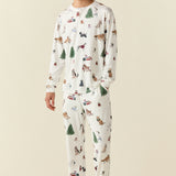 Adam Cloud Jersey Henley Set in Jolly Pups
