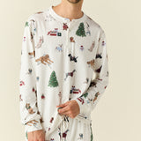 Adam Cloud Jersey Henley Set in Jolly Pups