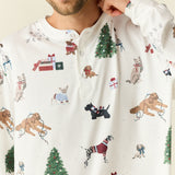Adam Cloud Jersey Henley Set in Jolly Pups