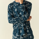 Adam Cloud Jersey Henley Set in Winter Toile