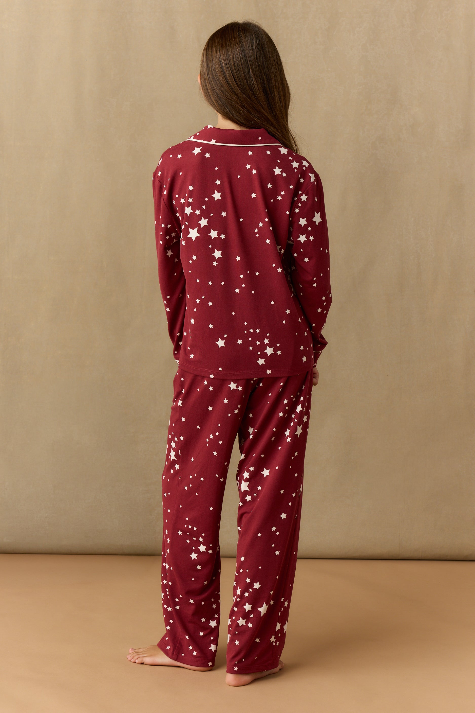 Alex Cloud Jersey Tween PJ Set in Ruby Stars