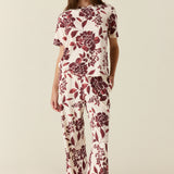 Emma Cloud Jersey PJ Set in Mulberry Floral