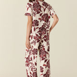 Emma Cloud Jersey PJ Set in Mulberry Floral