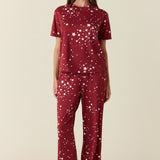 Emma Cloud Jersey PJ Set in Ruby Stars