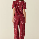 Emma Cloud Jersey PJ Set in Ruby Stars