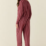 Grace TENCEL™ Lyocell PJ Set in Bordeaux Stripe