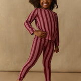Remy TENCEL™ Lyocell Kids Set in Bordeaux Stripe