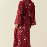 Kaia Cloud Jersey Kimono Robe in Ruby Stars