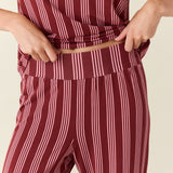 Olivia TENCEL™ Lyocell PJ Set in Bordeaux Stripe