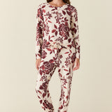 Shari Cloud Jersey PJ Set in Mulberry Floral