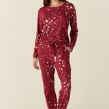 Shari Cloud Jersey PJ Set in Ruby Stars