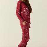 Shari Cloud Jersey PJ Set in Ruby Stars