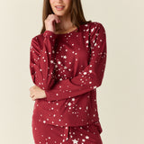 Shari Cloud Jersey PJ Set in Ruby Stars