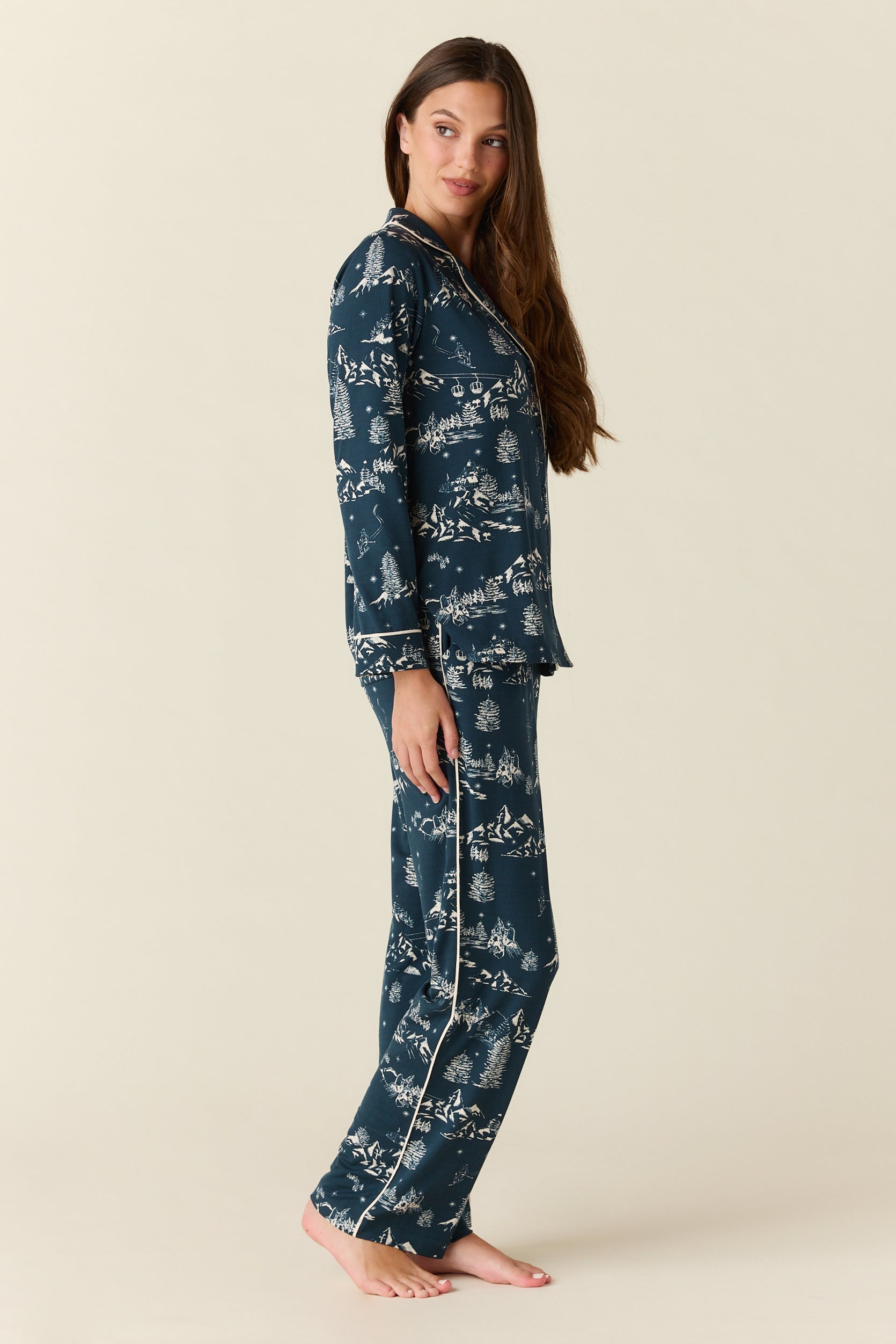 Winter Cloud Jersey PJ Set in Winter Toile