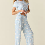 Isla Cloud Jersey PJ Set in Swan Lake