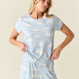 Isla Cloud Jersey PJ Set in Swan Lake