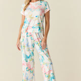 Isla Cloud Jersey PJ Set in Butterfly Bloom