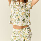 Isla Cloud Jersey PJ Set in Lemon Verbena