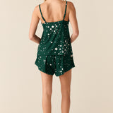 Jenna Cloud Jersey PJ Set in Green Stars