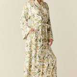 Kaia Cloud Jersey Kimono Robe in Lemon Verbena