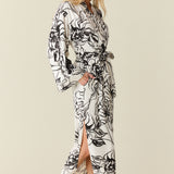 Kaia Cloud Jersey Kimono Robe in Illustré
