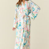Kaia Cloud Jersey Kimono Robe in Butterfly Bloom