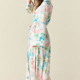 Kaia Cloud Jersey Kimono Robe in Butterfly Bloom