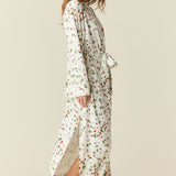 Kaia Cloud Jersey Kimono Robe in Strawberry Bliss