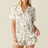 Maren Cloud Jersey PJ Set in Strawberry Bliss