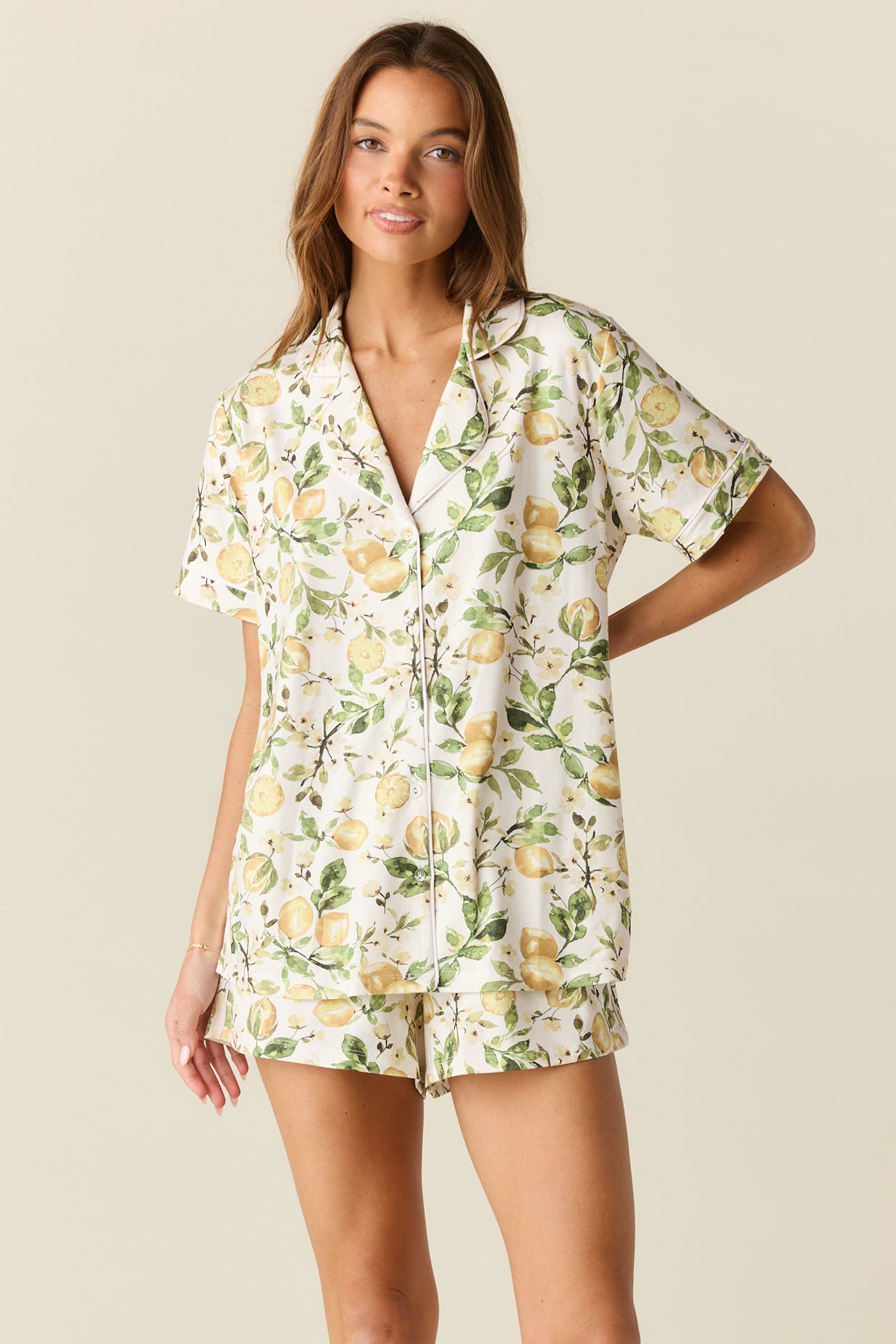 Maren Cloud Jersey PJ Set Lemon Verbena