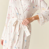 Meadow Cloud Jersey Classic Short Robe in Spa Day