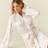 Meadow Cloud Jersey Classic Short Robe in Spa Day