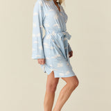 Meadow Cloud Jersey Classic Short Robe in Swan Lake