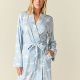 Meadow Cloud Jersey Classic Short Robe in Swan Lake