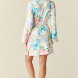 Meadow Cloud Jersey Classic Short Robe in Butterfly Bloom