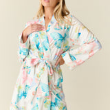 Meadow Cloud Jersey Classic Short Robe in Butterfly Bloom