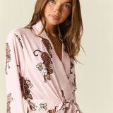 Meadow Cloud Jersey Classic Short Robe in Prowl