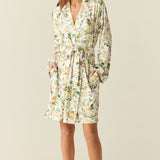 Meadow Cloud Jersey Classic Short Robe in Lemon Verbena