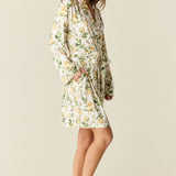 Meadow Cloud Jersey Classic Short Robe in Lemon Verbena